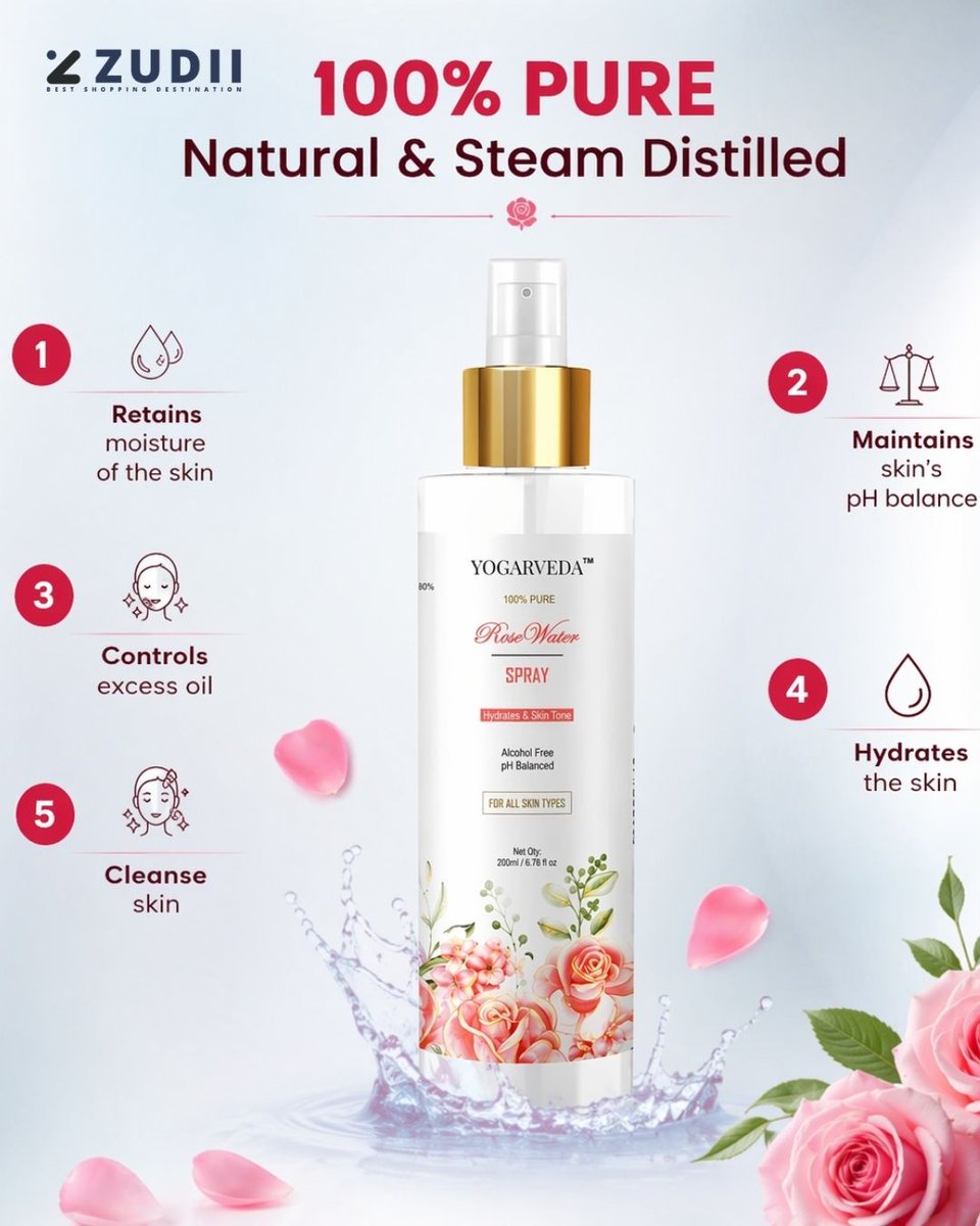 zudiidotcom's tweet image. Pure rose water. Real glow. 🌹
Hydrate, balance, refresh—anytime, anywhere. ✨

shop now: zudii.com/products/yogar…

#RoseWater #SkincareRoutine #GlowingSkin #NaturalSkincare #HydratedSkin