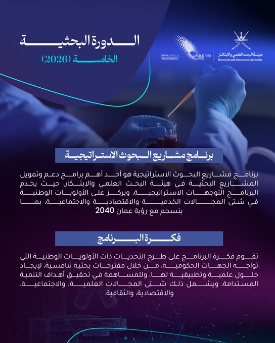 هيئة البحث العلمي والابتكار - سلطنة عمان tweet media