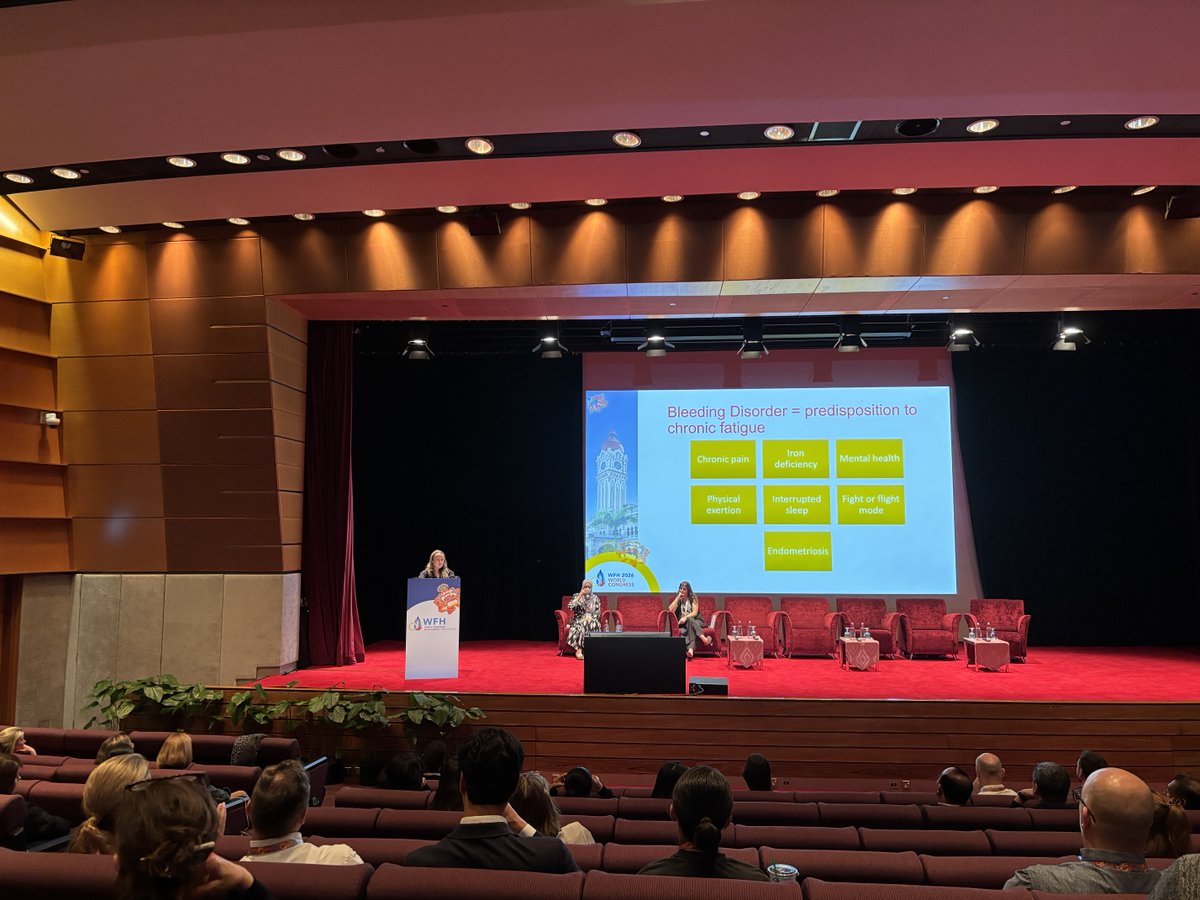 wfhemophilia's tweet image. Lauren Phillips #NewZealand and Jameela Sathar #Malaysia share insights in The Invisible Impact of Chronic Fatigue on Mental Health of #WGBD.
From lived experience to clinical care, this plenary highlights how chronic fatigue affects the quality of life for #WGBD
#WFHCongress2026