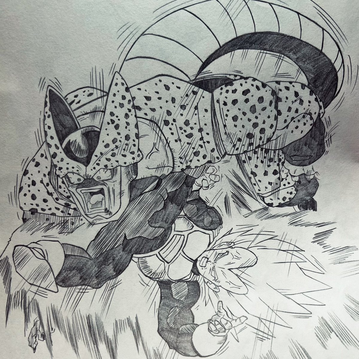 Reishi_911242's tweet image. Vegeta vs Cell

#vegeta #illustration
#dragonball #fanart