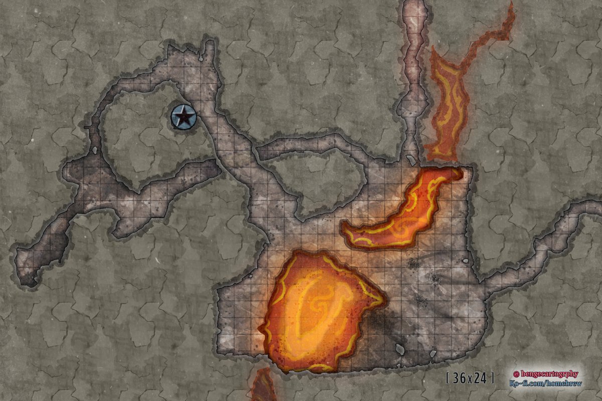 bengecartogrphy's tweet image. Are you the type of DM to dunk them in bubbling lava, or to freeze characters solid?

This short loop encounter map is perfect for small encounters deep in the core or high in a mountain.

Download hi-res on my ko-fi

#dnd #ttrpgs #vtt