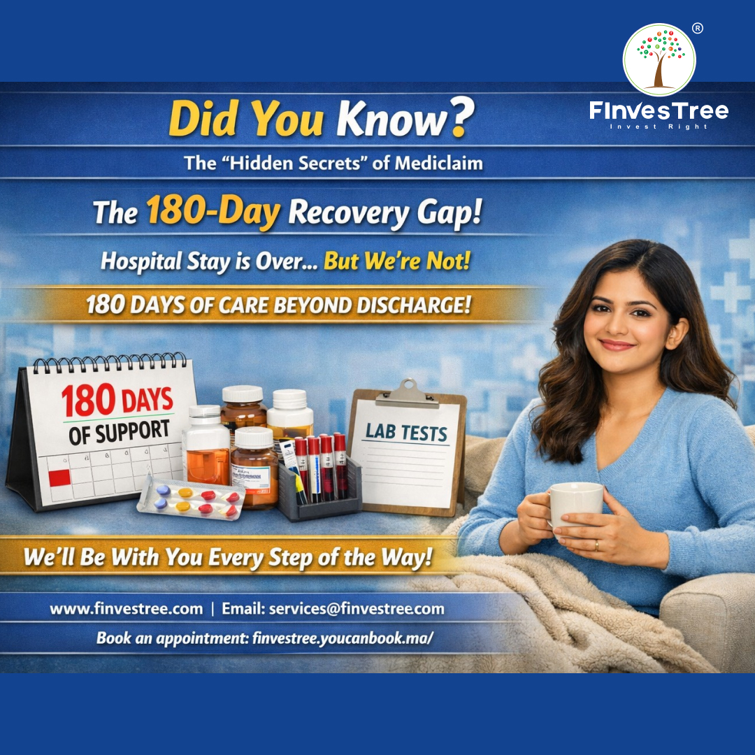 finvestree's tweet photo. 6/18 Hidden Secret: 
Mediclaim doesn’t end at discharge. Recovery brings extra costs. Some plans cover medicines &amp; tests up to 180 days post-hospitalization.

https://t.co/9t4BSgRMZK
services@finvestree.com

FInvesTree | ARN 139442 | AMFI Registered Mutual Fund Distributor https://t.co/xm5FsmjWxZ