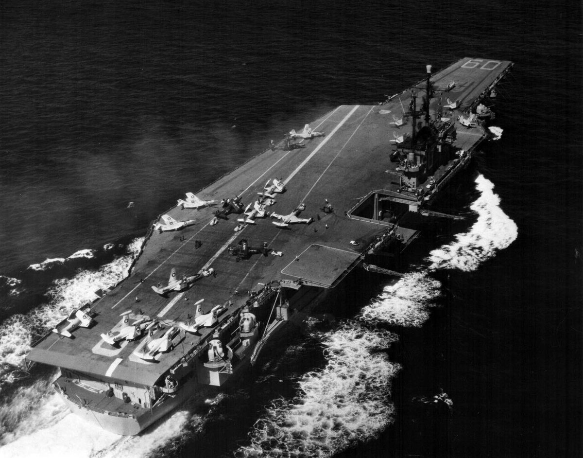 Boneyardsafari's tweet photo. Check out USS Saratoga CVA-60 in 1956, with a variety of aircraft on deck. #usssaratoga #cv60 #boneyardsafari #navalsafari #aviationsafari https://t.co/Y162wzOfWk
