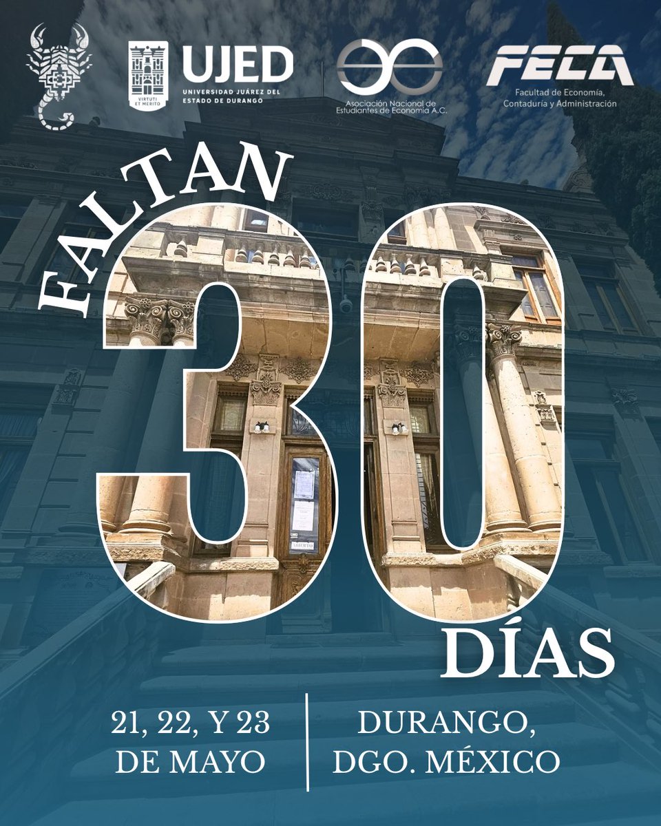 anee__mx's tweet photo. Comenzamos con la cuenta regresiva para nuestro XIII Simposio Nacional de Estudiantes de Economía “Cuidar el Futuro:Redefiniendo la Economía desde el Cuidado, el Comportamiento y el Medio Ambiente.” 🌱

¡Nos vemos en 30 días”
#unidadnacionalqueconstruye🔹🔸 https://t.co/9xeYiqkZuZ