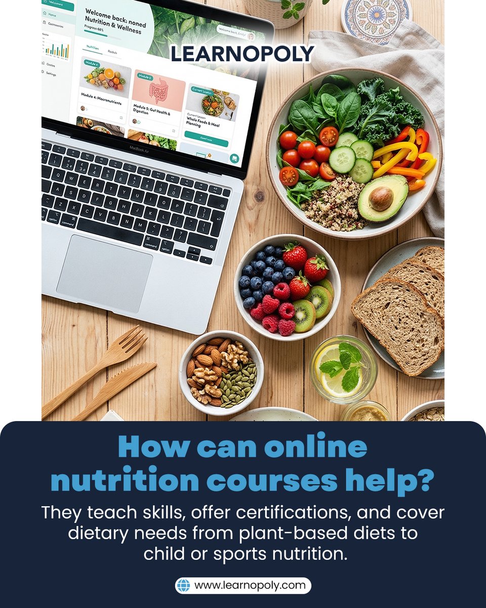 Learnopoly_'s tweet image. How can online nutrition courses help? 🥗

If you’ve ever wanted to understand food beyond just “what to eat,” this is a great place to start.

Start learning today:
👉 learnopoly.com

#NutritionCourses #HealthyLiving #LearnOnline #WellnessEducation #FoodKnowledge