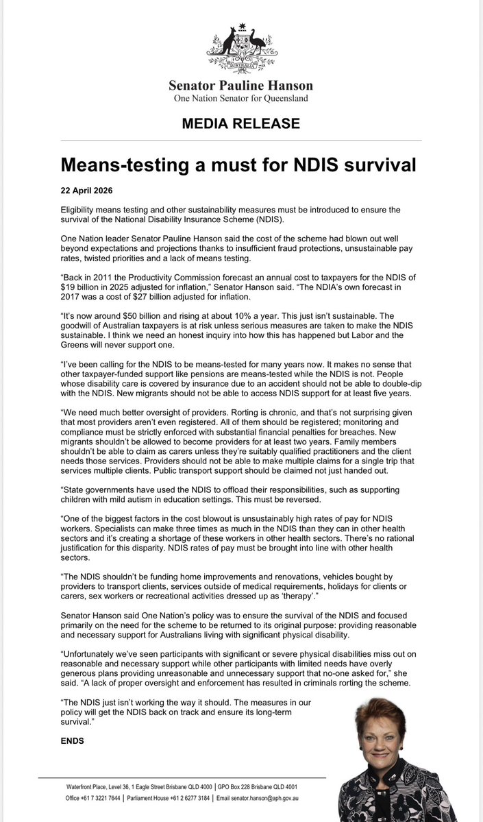 Pauline Hanson 🇦🇺 tweet media