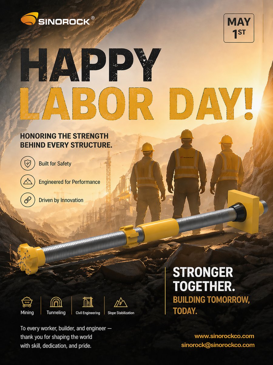 Sinorock_bolt's tweet image. 💪 Honoring the Strength Behind Every Structure
👷‍♂️🏗️🛠️ This Labor Day, we celebrate the skill, dedication, and pride of every worker, builder, and engineer who shapes our world.
Your strength builds our world. Happy Labor Day! 🎉
#LaborDay #Engineering #Construction #Innovation