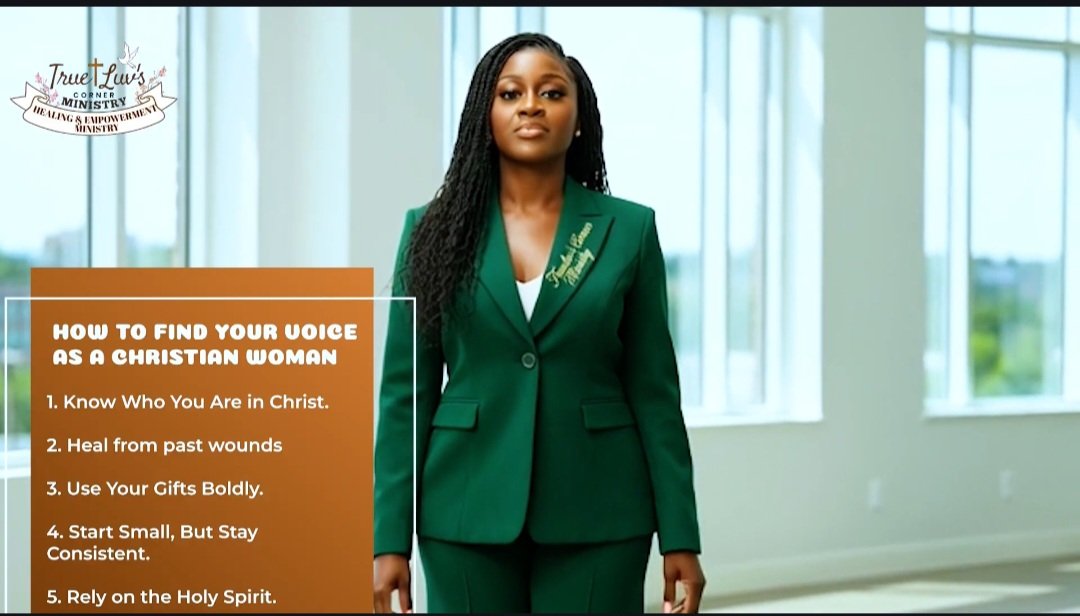 TrueluvsCorner's tweet image. Your voice matters because God gave it to you for a purpose. Do not let fear, past pain, or insecurity keep you silent. When you know who you are in Christ, you can speak, lead, and shine boldly in the place God has called you to be.

#ChristianWoman #FindYourVoice #FaithJourney