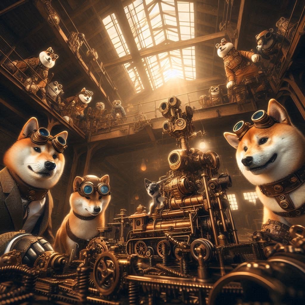 Shibaimu7's tweet photo. 2年前に生成した柴犬のエンジニアたち⚙️🔧🐕
時を超えてついに稼働開始しました📽️🚂💨
#AIart️️️️️️️️️️️️️️️️️️️️️️️️️️️️️️️️️️️️️️️️️️️️️️️️️️️ #AIイラスト https://t.co/A8P2CXXA7X