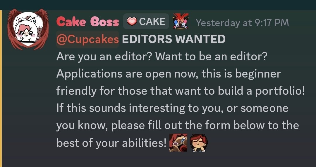 ⚠️Editors OR ASPIRING!! 🗣

Come work with this Vtuber!!
Posting pic to avoid bots 🥹🫶
╭──────────.★..─╮
 ♡︎ and ⟳ appreciated! 
╰─..★.──────────╯
🔗⬇️