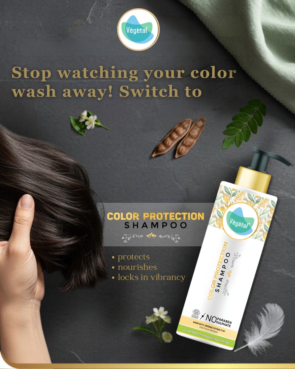 VegetalArabia's tweet image. Your Hair Color is Fading Too Fast? 😟

Stop watching your color wash away! Switch to a shampoo that protects, nourishes, and locks in vibrancy.
✨ Keep your salon-like shine longer with Vegetal Color Protection Shampoo.
#Vegetal #ColorCare #HairProtection #VegetalCare