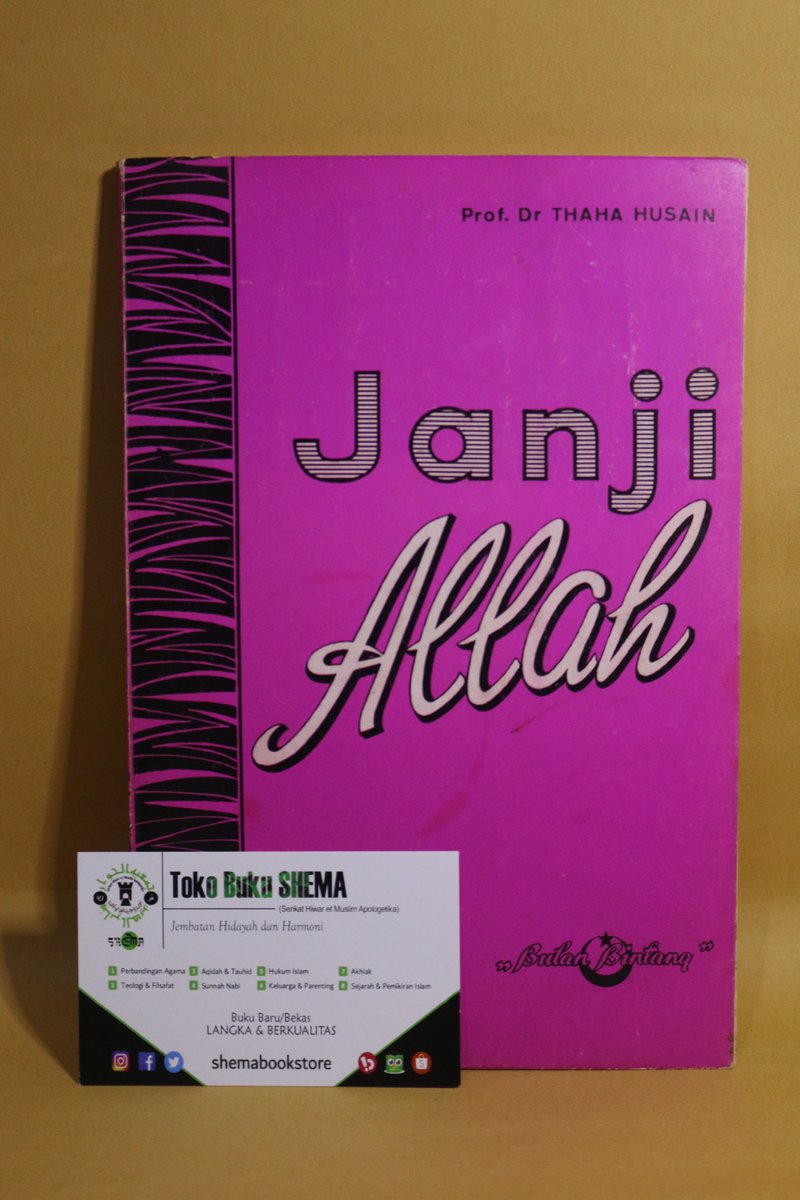 SHEMABookstore's tweet photo. [IDN-420] Janji Allah
Oleh Prof. Dr Thaha Husain

(KONDISI: BEKAS)

Cetakan ke-2/1973
Penerbit Bulan Bintang
Ukuran 14,5 x 21,3 cm
Soft Cover
132 hlm.
Berat 135 g

Harga Rp70.000,-
https://t.co/EGa6p8fvbh https://t.co/yoAxIhPXS4
