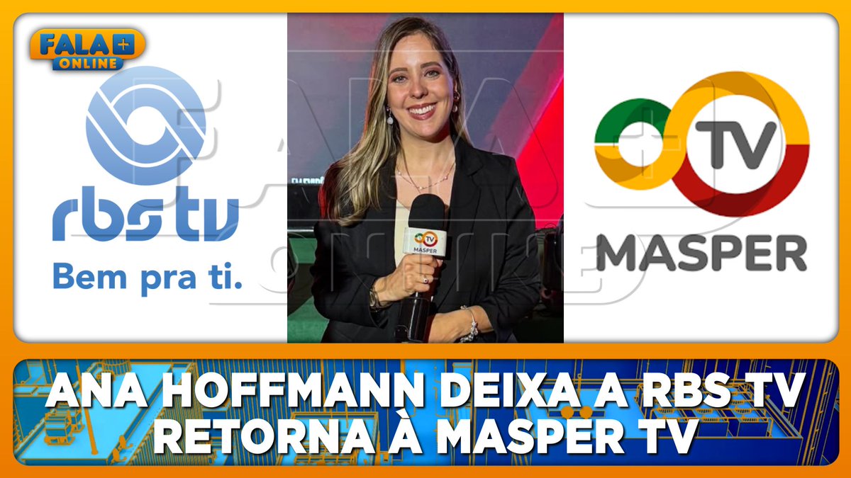 falamaisonline's tweet image. Ana Hoffmann deixa a RBS TV retorna à MasperTV.
youtu.be/x1fokv8Qe94

#RBSTV #MasperTV #Televisão #FalaMaisOnline