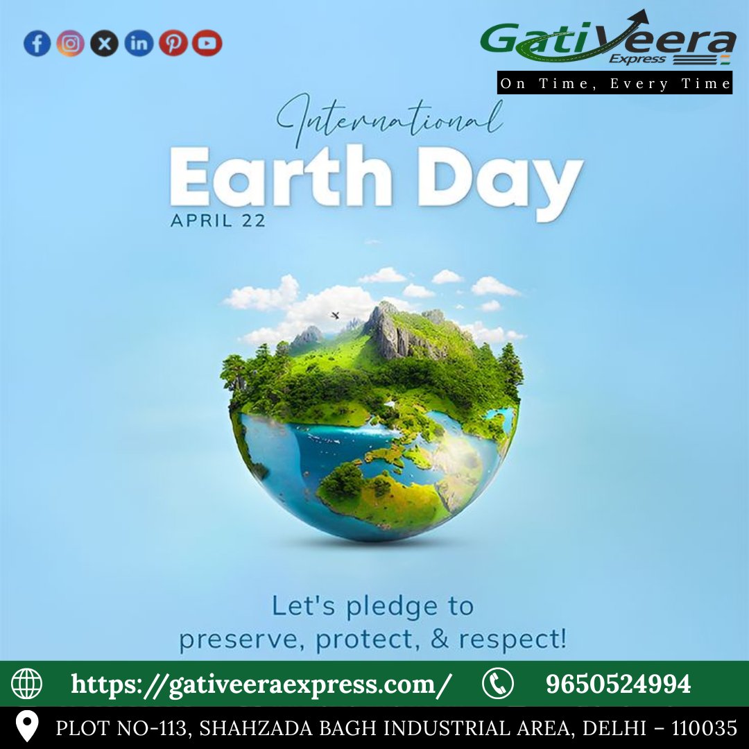 gativeera's tweet photo. 🌍 Happy International Earth Day!
Let’s come together to preserve, protect &amp; respect our planet
Let’s build a sustainable future — Today, Tomorrow, Forever.

📞 +91 9650524994
🌐 https://t.co/QHxehV5OxD

#EarthDay #GoGreen #SaveEarth #Logistics #GatiVeeraExpress #GreenFuture https://t.co/nphXDomj2G