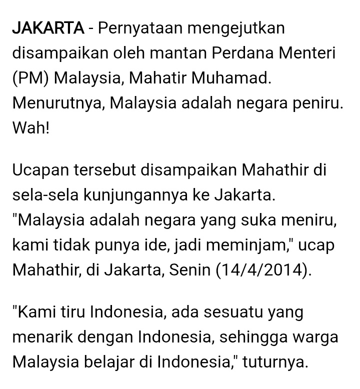 anjiiir7's tweet photo. @_MHaiqal @bckupacc99 Mahathir pernah cakap malaysia adalah bangsa peniru sebab cetek idea. Kreatif sikit please, cetek idea betul 😂 https://t.co/qt0BUaavvl