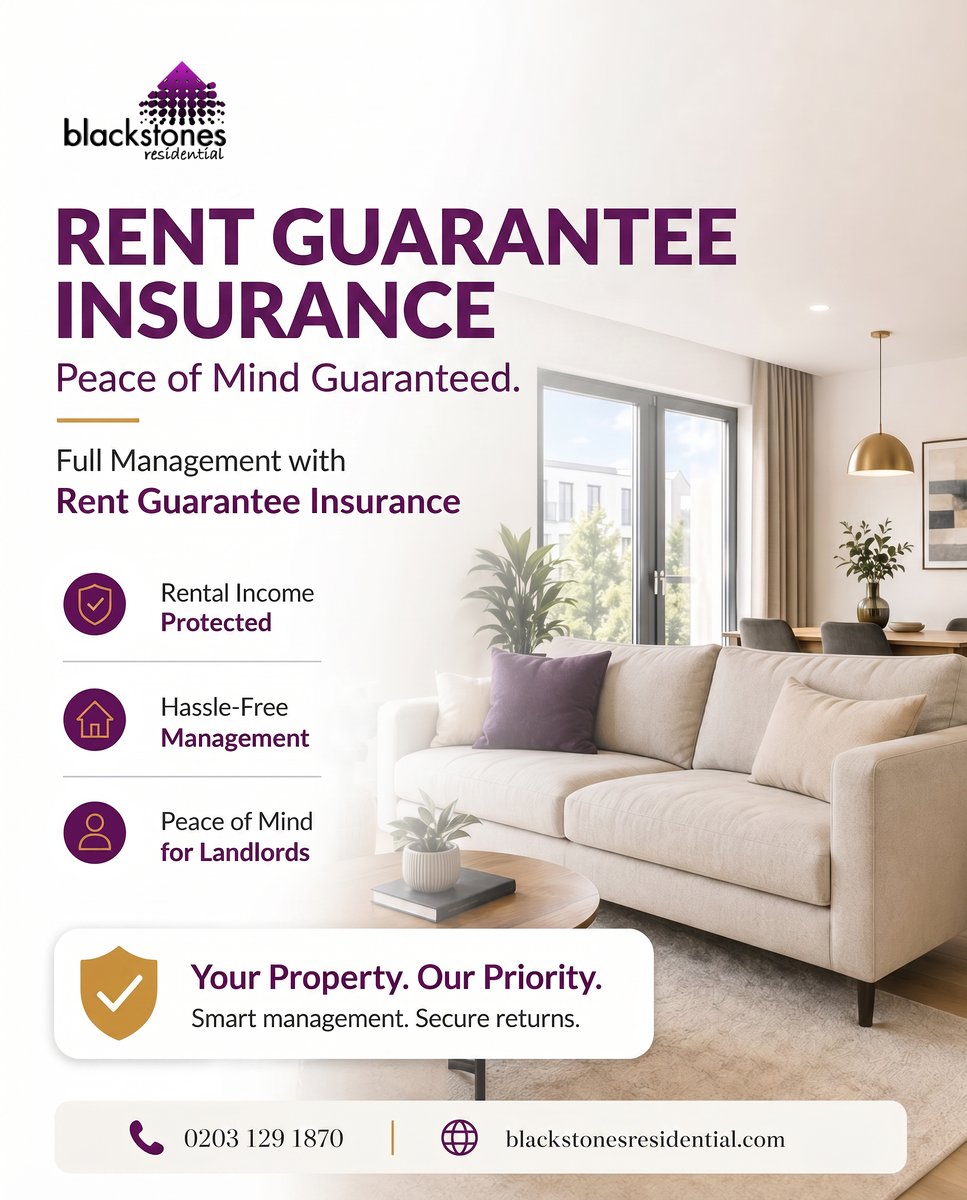 BlackstonesRes1's tweet image. Sign up with Blackstones Residential Full Management Services and get Rent Guarantee Insurance!

Protect your investment and enjoy peace of mind.

☎️ 0203 129 1870
🌐 blackstonesresidential.com

#propertyexperts #propertyInsurance #landlord #tenant #propertyagent #londonproperty