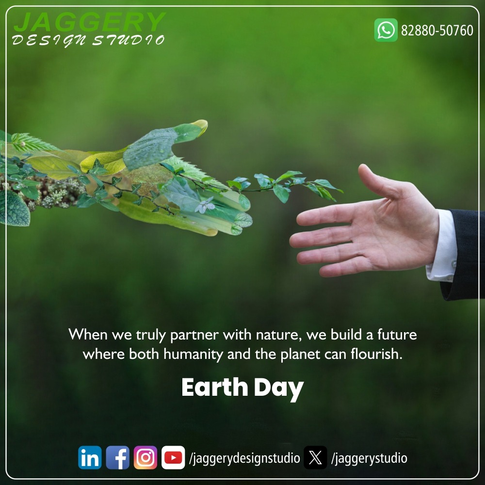 jaggerystudio's tweet photo. When we truly partner with nature, we build a future where both humanity and the planet can flourish. Earth Day. #EarthDay #22April #JaggeryDesignStudio #GraphicDesign #DesignStudio #CreativeAgency #GraphicArtists #VisualIdentity #BrandDesign #DigitalDesign #ArtistryInDesign https://t.co/VEILapswMs