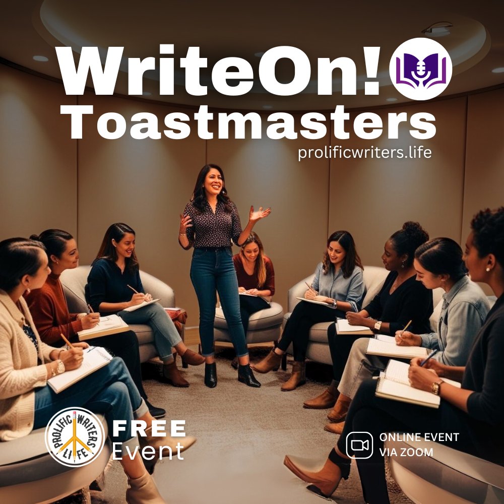 prowriterslife's tweet image. FREE EVENT for Writers!
Sign up: prolificwriters.life/product-catego…

#author #authorcommunity #authorlife #authorpreneur #bookmarketing #freeevent #toastmasters #speaking #writershelpingwriters #writerslife #writinggoals #writing #writingcommunity #writinggroup #writinginspiration