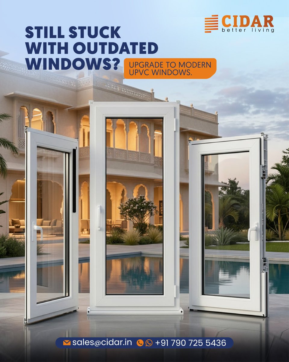Cidar_facades's tweet image. Still stuck with outdated windows? Upgrade to modern uPVC windows.

Experience better insulation, durability, and effortless style with solutions designed for modern living. 
📩 sales@cidar.in 📞 +91 7907255436

#UPVCWindows

#ModernArchitecture #GlassSystems #AluminiumPartitions