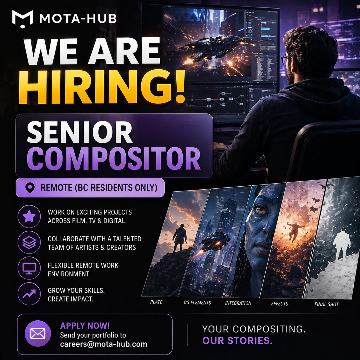 aqubes_sarkari's tweet image. Mota-Hub Hiring Senior Compositor – Remote (BC Residents Only) | Aqubes.com

👉 Apply Now: shorturl.at/T7HTp

#MotaHub #SeniorCompositor #VFXJobs #RemoteJobs #CompositorJobs #NukeArtist #AnimationJobs #FreelanceJobs #CreativeJobs #JobAlert #AqubesSarkariJobs
