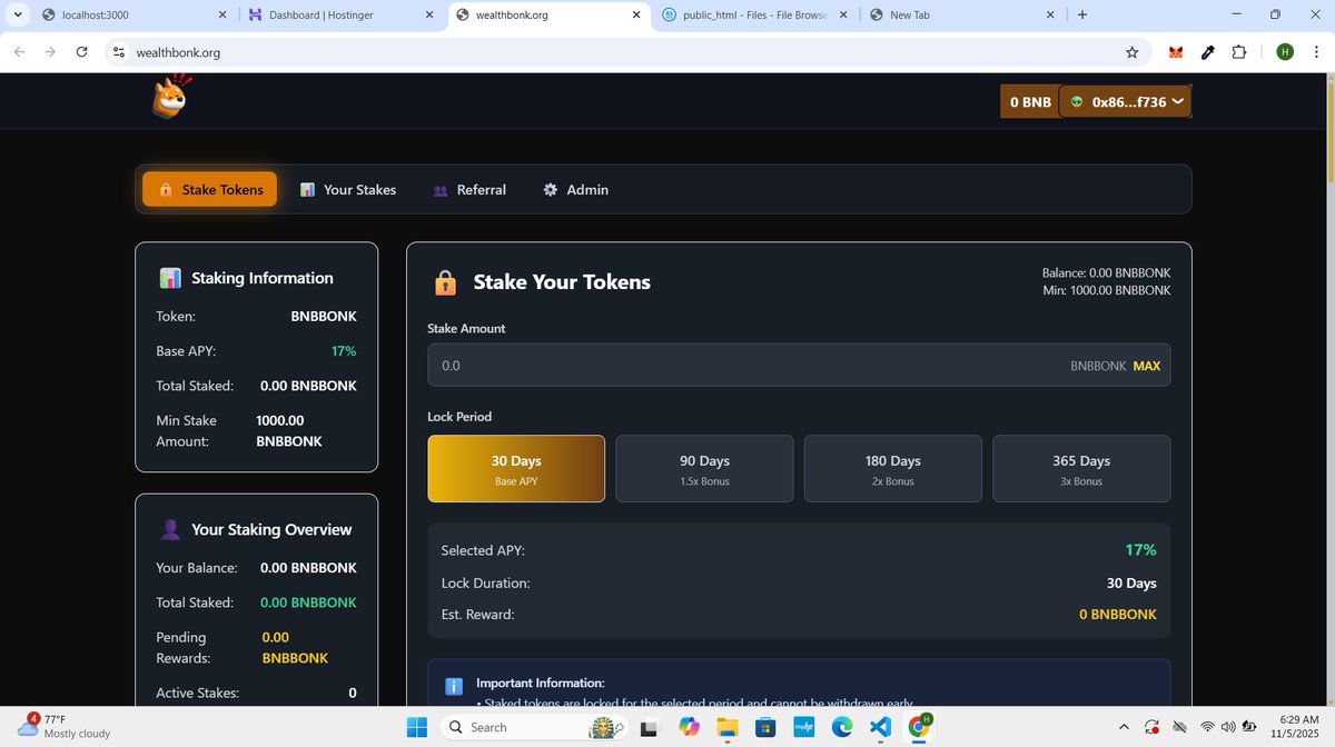 H_devs2's tweet image. I will build you a fullstack staking with referral #blockchain dapp for your token #project

Watch video demo to see how the website works - youtu.be/C_Lw3Xx9lzk?si…

Join my telegram channel - t.me/cryptoinsider1…

#crypto #staking #memecoin #dapp