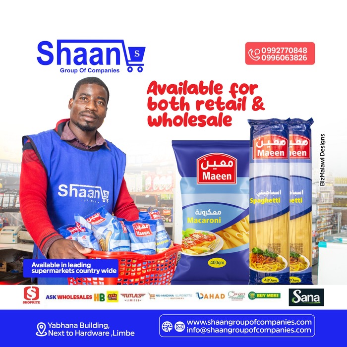 Bizmalawi's tweet image. Shaan
Fuel Your Family Meals With Premium Maeen Pasta Available For Bulk Wholesale Or Simple Retail
More Info: bizmalawi.com/listing/shaan-…
#shaan #bizmalawi #malawi