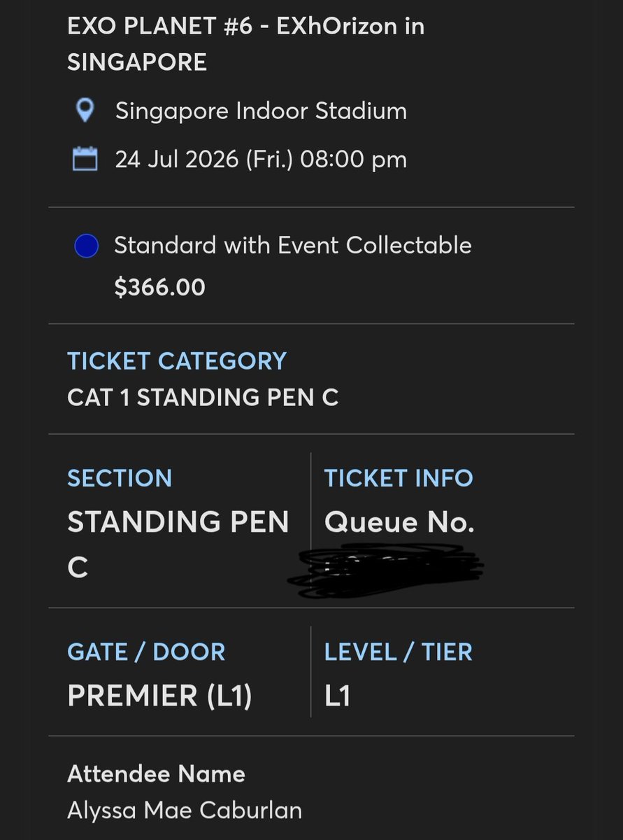 AMCysang's tweet photo. Ticket secured for EXhOrizon in Singapore 🥹

I'm cryiiiing 😭😭😭😭 https://t.co/QuTZN72w7h