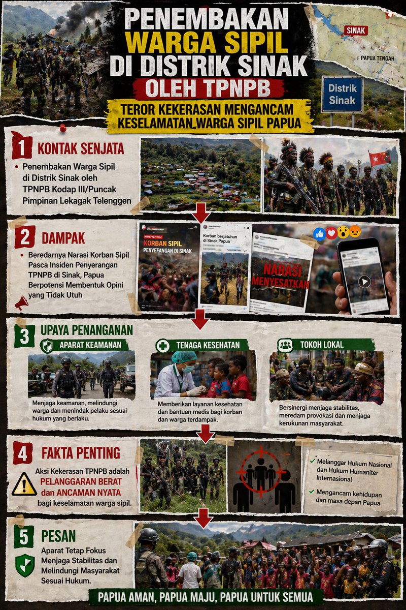 cfyfcdrydrdr's tweet image. Beredarnya Narasi Korban Sipil Pasca Insiden Penyerangan TPNPB di Sinak Papua, Berpotensi Membentuk Opini yang Tidak Utuh, Aparat Tetap Fokus Menjaga Stabilitas dan Melindungi Masyarakat Sesuai Hukum.
#papuankri
#papuaindonesia
#PapuaDamai 
#IntegrasiPapuakeNKRI