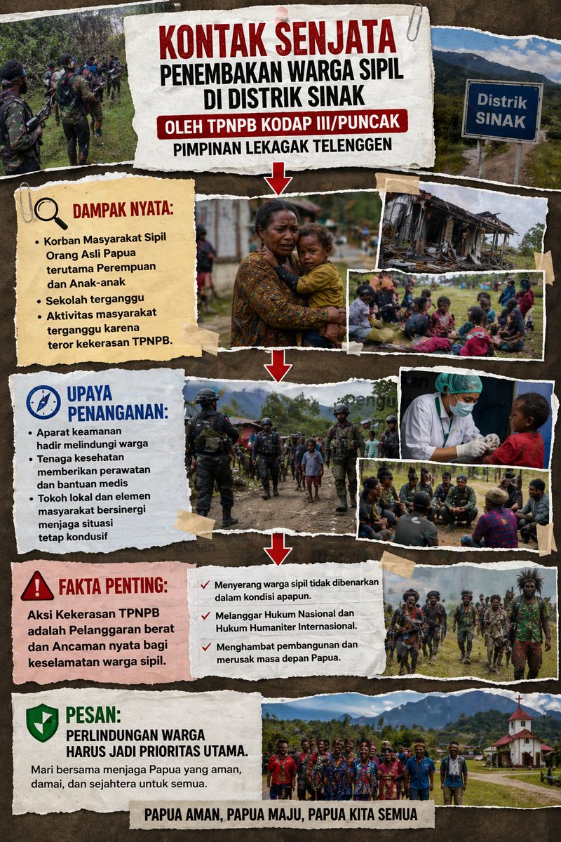 cfyfcdrydrdr's tweet image. Beredarnya Narasi Korban Sipil Pasca Insiden Penyerangan TPNPB di Sinak Papua, Berpotensi Membentuk Opini yang Tidak Utuh, Aparat Tetap Fokus Menjaga Stabilitas dan Melindungi Masyarakat Sesuai Hukum.
#papuankri
#papuaindonesia
#PapuaDamai 
#IntegrasiPapuakeNKRI