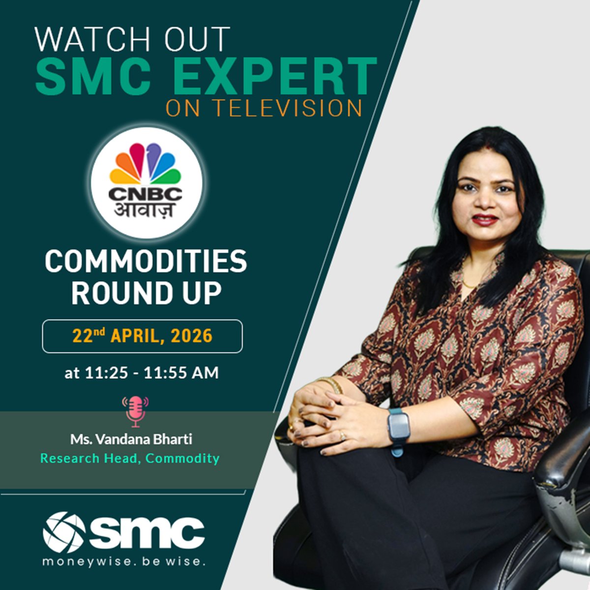 Watch out #SMC Research Expert Ms. Vandana Bharti speaking
<a href="/CNBC_Awaaz/">CNBC-AWAAZ</a> 
<a href="/Vandanabharti80/">Vandana Bharti</a>
