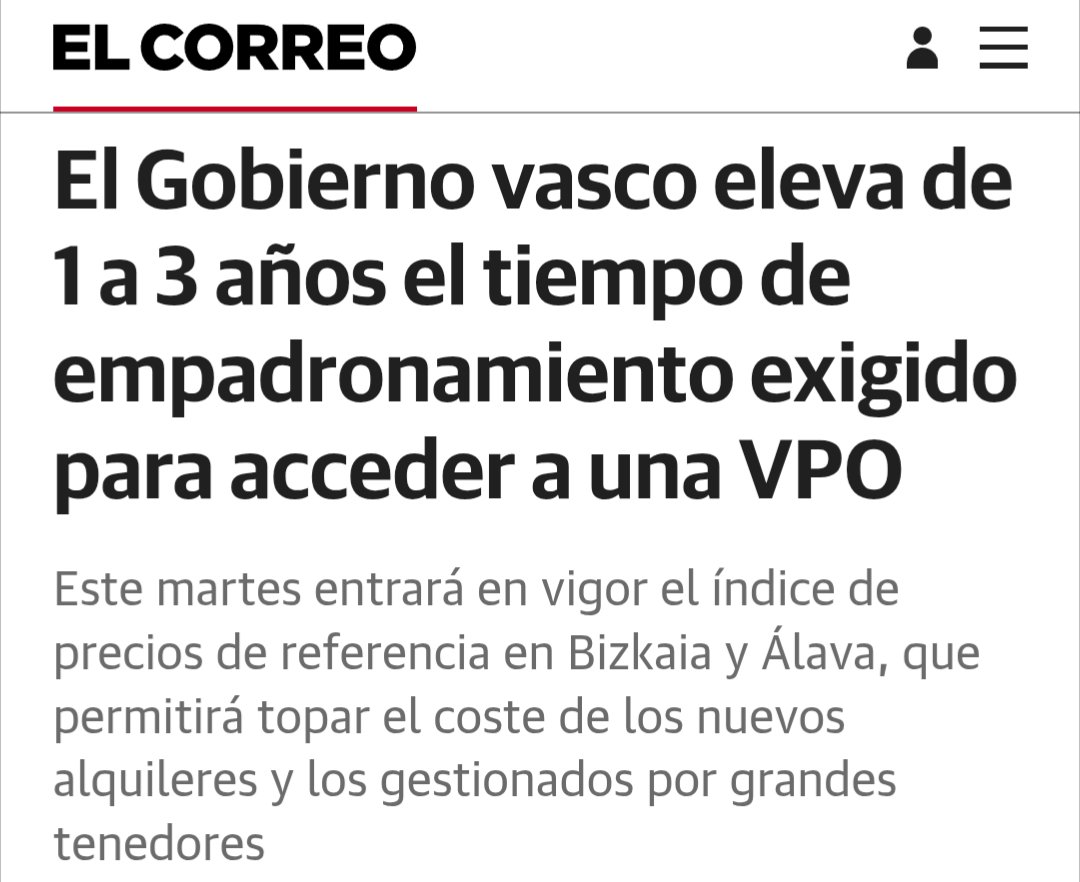 No entiendo la polémica, es una medida razonable. 

De hecho, aquí en Euskadi, la Consejería de Vivienda, que lidera el socialista <a href="/DenisItxaso/">Denis Itxaso</a>, acaba de elevar los requisitos de empadronamiento continuado de 1 a 3 años para "generar arraigo en aquellos municipios en los que