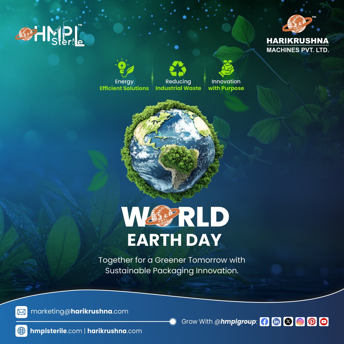 hmplgroup's tweet image. On this Earth Day, we are reminded that progress and responsibility must go hand in hand.

At Harikrushna Machines, we believe smarter manufacturing is not just about speed and efficiency. 

#EarthDay #Sustainability #Manufacturing #HarikrushnaMachines #Innovation #HMPLSterile