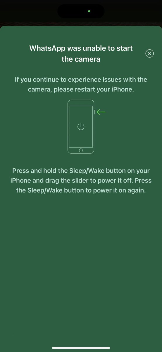MarwalVinay's tweet image. WhatsApp mein camera nahi chal raha hai! 😡
Error: “WhatsApp was unable to start the camera”
Restart kiya, permissions check kiye, app update kiya — phir bhi same issue.
@Apple @WhatsApp
iPhone users ko yeh problem ho raha hai, jaldi fix karo!
#iPhone #WhatsApp #AppleSupport