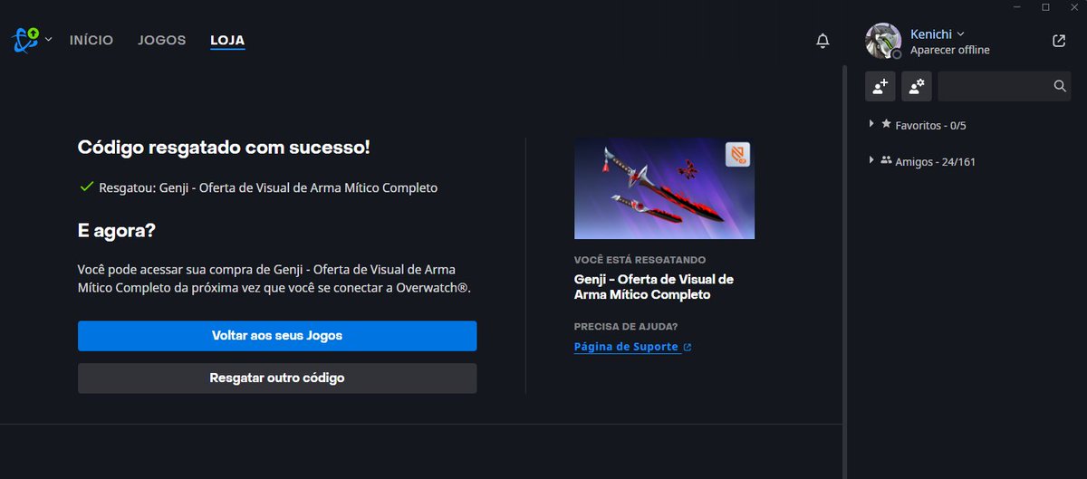 MatheusRochaart's tweet image. Valeu pela live @myth1co e pelo sorteio da arma mítica do genji 
@OverwatchBrasil #season2 #genji #overwatch #shimada #blizzard