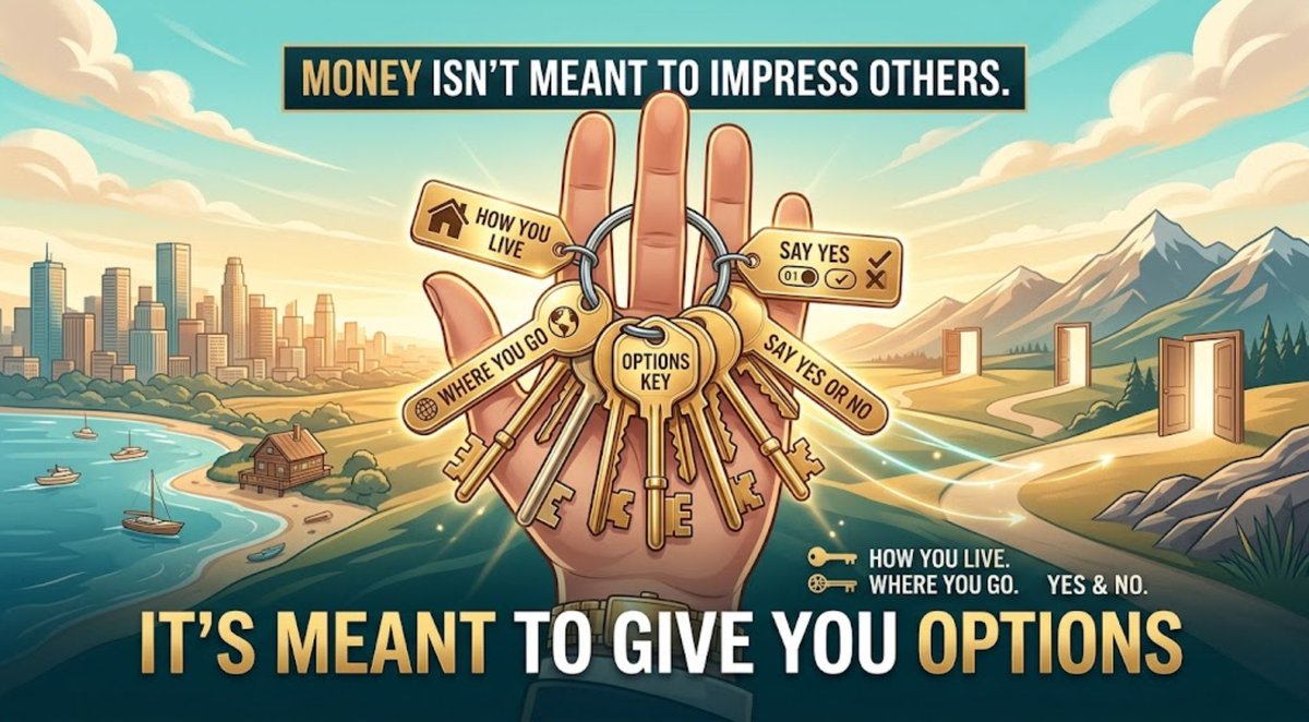 Money isn’t meant to impress others.

It’s meant to give you options—how you live, where you go, and what you say yes or no to.