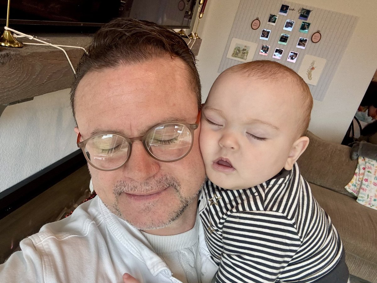 PM_DeJesus's tweet photo. Love this moment of my second granddaughter Rowan Elise falling asleep on my cheek this past weekend. She is so sweet and absolutely adorable. Love her so much!🤓❤️💯 https://t.co/0TC7iImSJM
