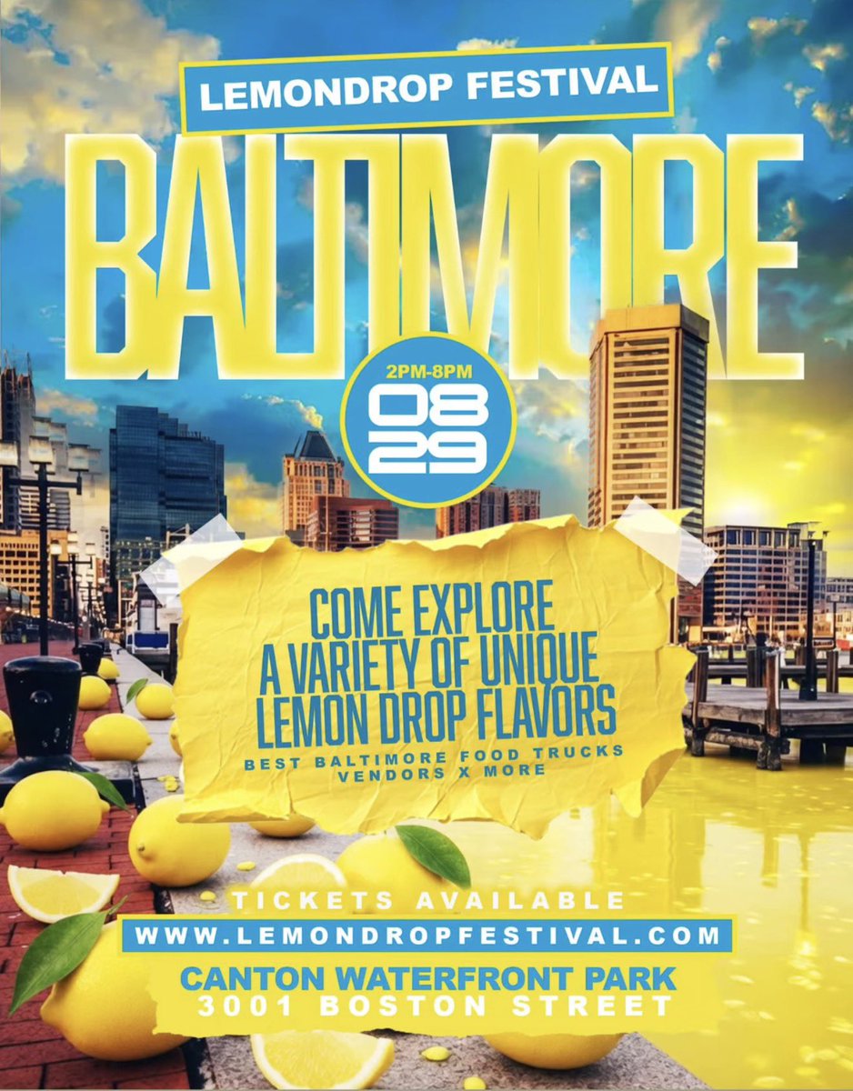 XP5LB's tweet image. #Baltimore #Maryland I’m bringing the festival your way, tickets will be on the site in a few. #LemondropFestival 

lemondropfestival.com