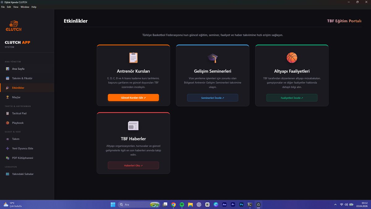 Tahiremre_'s tweet image. Defterde kaybolan setler, takip edilemeyen gelişim🏀
Antrenörlerin işini kolaylaştıracak CLUTCH yolda!🚀

✍️ Tactical Pad📈Scout &amp;amp; Fiziksel Takip📺Video Playbook
Tamamen saha içinden, yerli ve pratik. Sizce başka ne olmalı? 👇
#clutch #basketball #coaching #basketbol #scouting