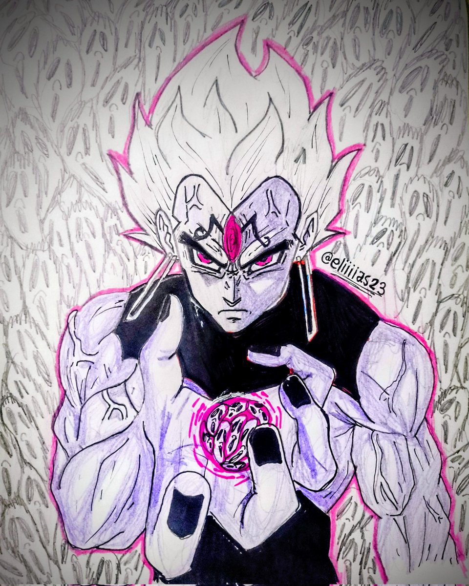 eliiiias23's tweet image. Second version of my Vegeta x Evil Eye fanart
#fanart #dandadan #vegeta #tradicionalart
