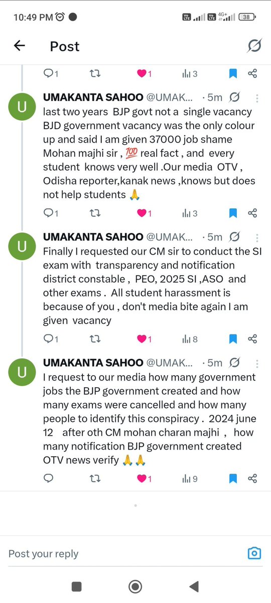 UMAKANTASA4609's tweet image. @otvkhabar @ANI @PrithivirajBJP @ArgusNews_in @CMO_Odisha @kanak_news @MohanMOdisha @narendramodi @Naveen_Odisha @News18Odia @otvkhabar @ZeeOdisha  Si exam which date conduct .mohan majhi don't play students future.aleardy 8 months CBI case gone but no result .