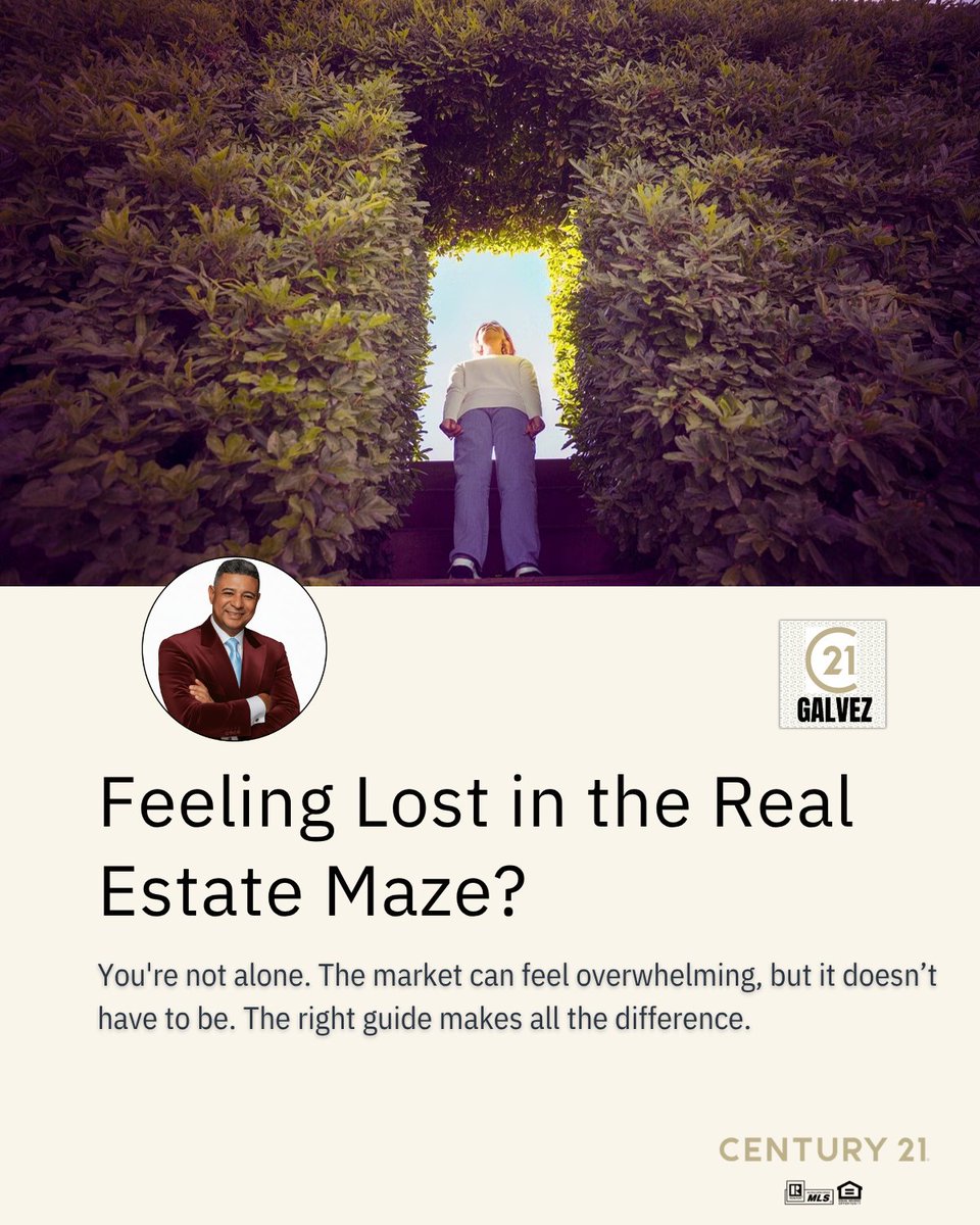 Feeling Lost in the Real Estate Maze? 🧭 
Navigating the real estate market can feel like a maze—but you don’t have to do it alone. 🤝

.
.
#RealEstateMaze #HomeBuyingJourney #Century21 #DreamHome #RealEstateExpert #PropertySearch