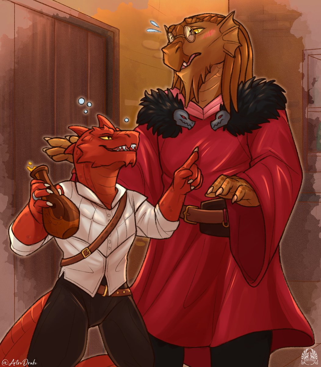 Today's premiere: local Koboold is found drunk and flirting with tall guys.

Comission for Sasco and <a href="/PrinceKoviell/">Prince Koviell</a>