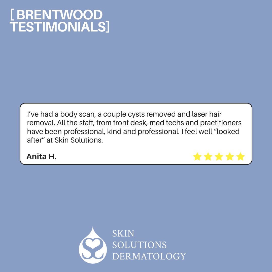 SkinSolutionsD's tweet photo. So thankful for our Brentwood patients and these 5-star reviews! ⭐⭐⭐⭐⭐

A trip to the derm can feel daunting, but we’re on a mission to make skin health the easiest part of your week. ✨

Book at the link in our bio or call 615.771.7546! https://t.co/jdOOeNYPee