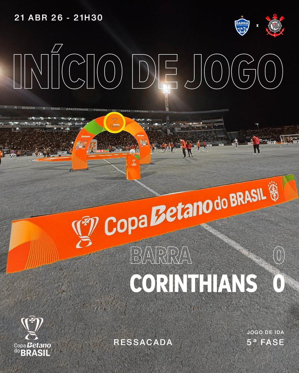 Corinthians's tweet photo. 1T | 00 min: ROLOOOOOOOU A BOLA NA RESSACADA!

🎶 JOGAI POR NÓS, CORINGÃO... 🎶

#BARxSCCP (0-0)
#VaiCorinthians https://t.co/76Zxka2pDc