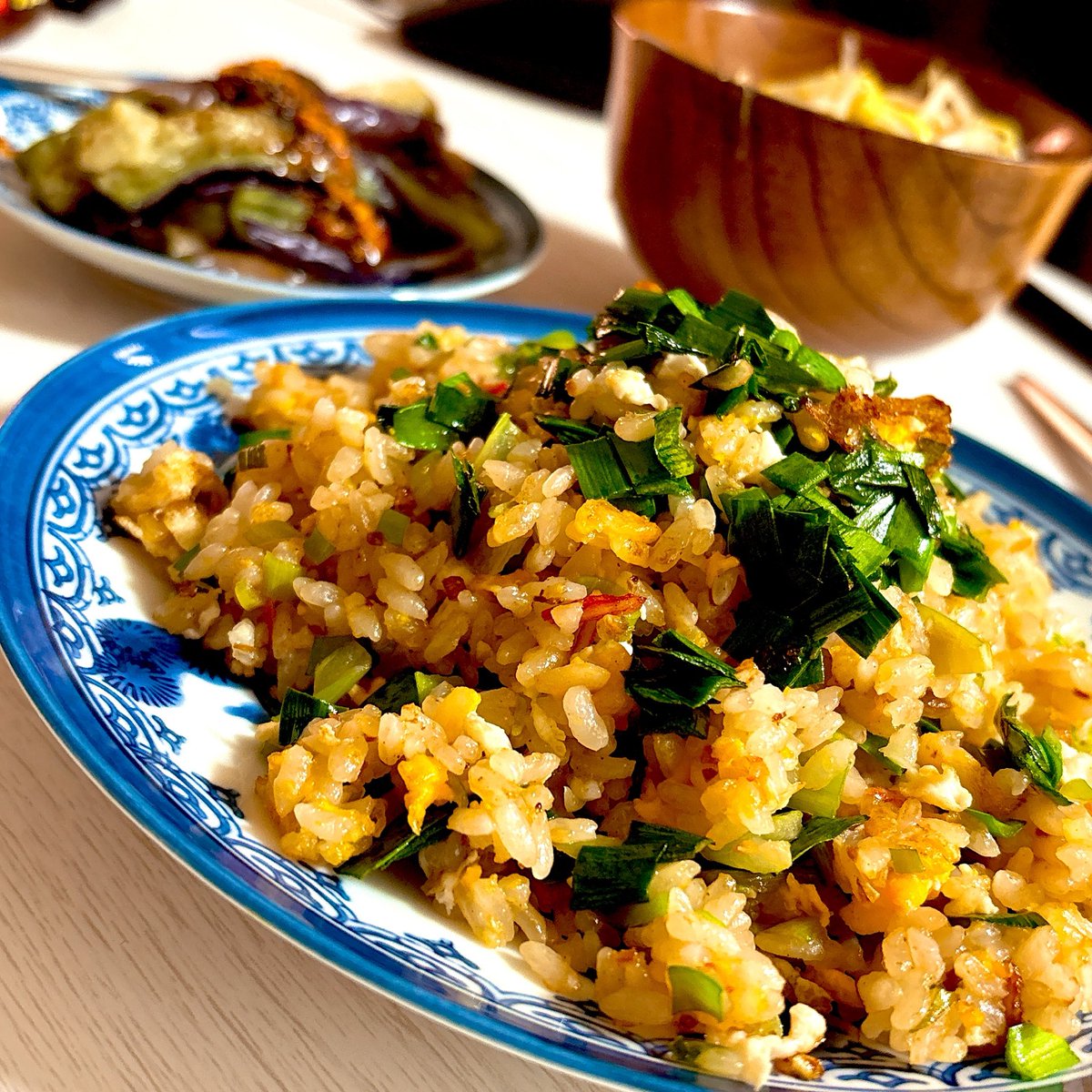 KarinKalimba's tweet photo. 韓国風まぐろ丼とナムル、韮炒飯、かにかまリエット、お弁当。
おはようございます😄 https://t.co/WbC5caXGo0