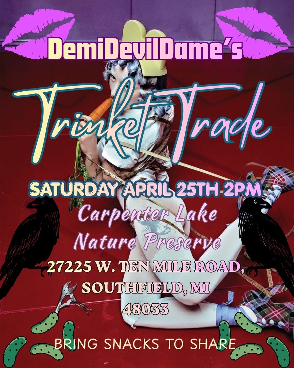 DemiDevilDame's tweet image. THIS SATURDAY 
Detroit DemiDevils were rained out for trading trinkets in queue so I'm hosting an event this Saturday!

#ashnikko #detroit #Michigan #metrodetroit #trinkets
