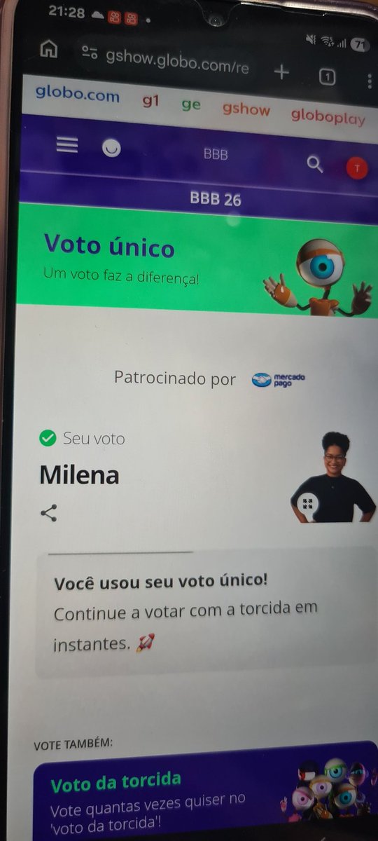 BryMikaelson's tweet photo. mais 1 voto único na Mi #BBB26 https://t.co/iub62m9Oma