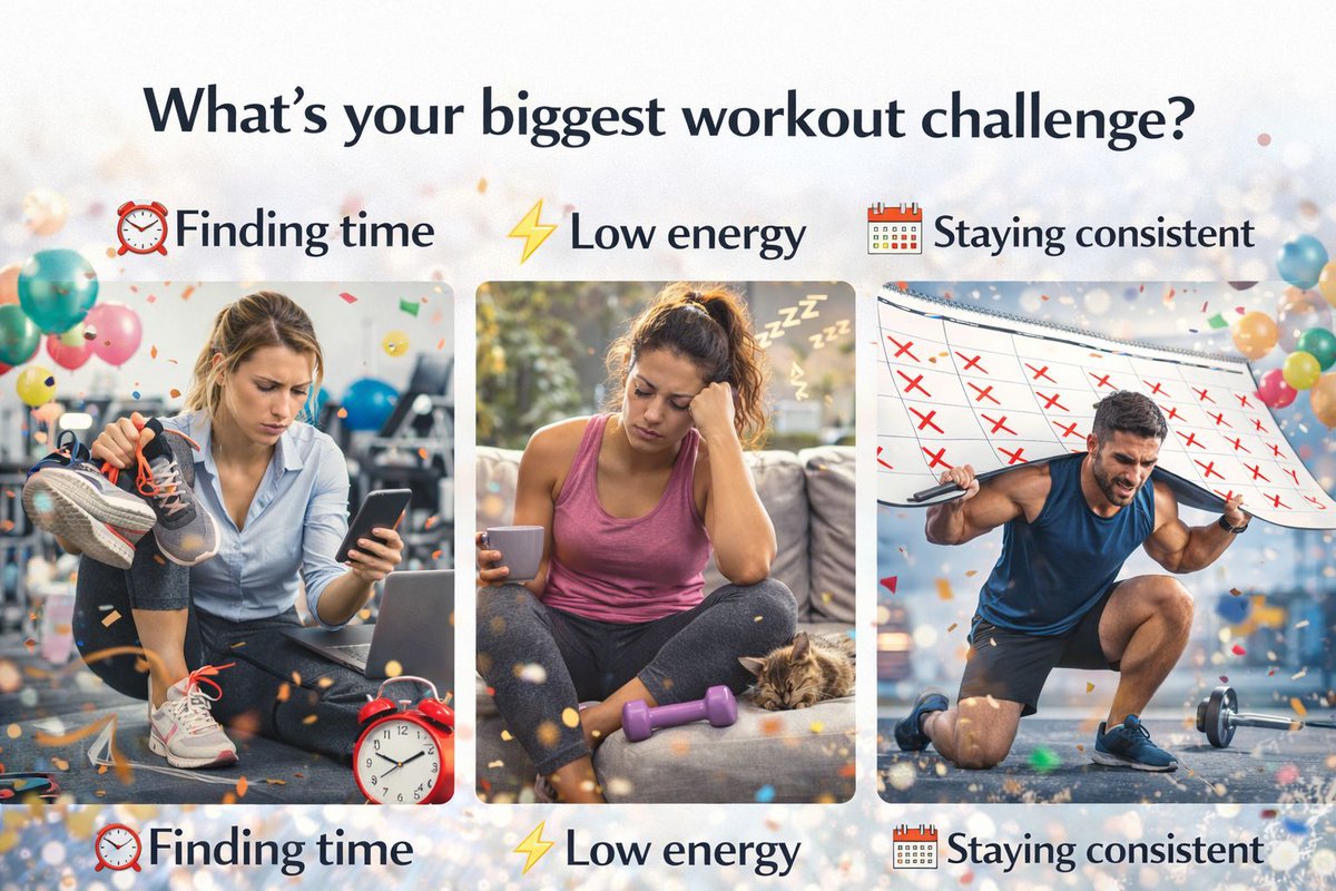 L_abovewellness's tweet image. What’s your biggest workout challenge?
⏰ Finding time
⚡ Low energy
📅 Staying consistent
lifeabovewellness.com

#FitnessChallenges #WellnessTalk #InteractivePost #LifeAboveWellness