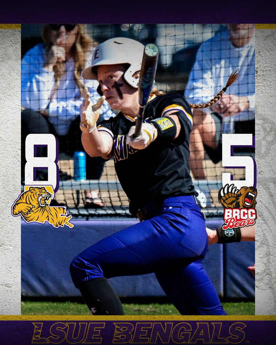 LSUEBengalsSB's tweet photo. LSU Eunice grabs the doubleheader sweep after an 8-5 win over Baton Rouge to close out the day's action. Payton Prince one of four Bengals to record two hits in the game, driving in two runs. LSUE closes out the regular season Sunday at Trinity Valley.
#DSRO
#GeauxBengals https://t.co/hvG0t6adSb