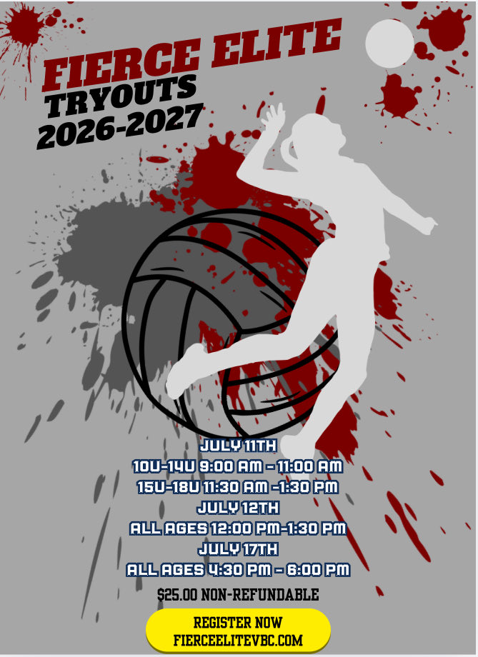 fierceelitevbc's tweet photo. Tryouts are open! Register at https://t.co/yXkPF7C1PN https://t.co/MvfG1EhltF